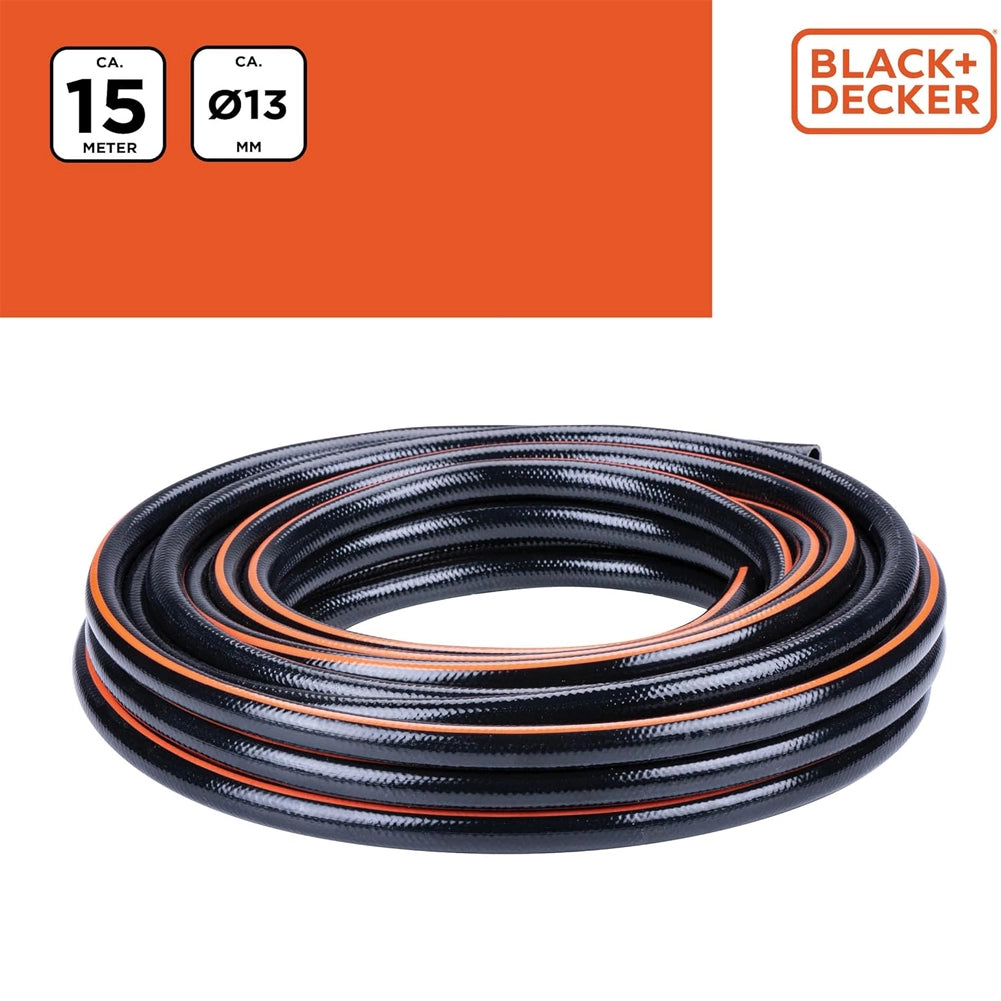 BLACK+DECKER Tubo da Giardino 15M Diametro 13mm Irrigazione Resistente in PVC