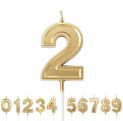 Candele per compleanni con corona - Candele numeriche - Candele dorate - Forma a diamante 3D - Inodore - Altezza 11 cm - Candele per torta
