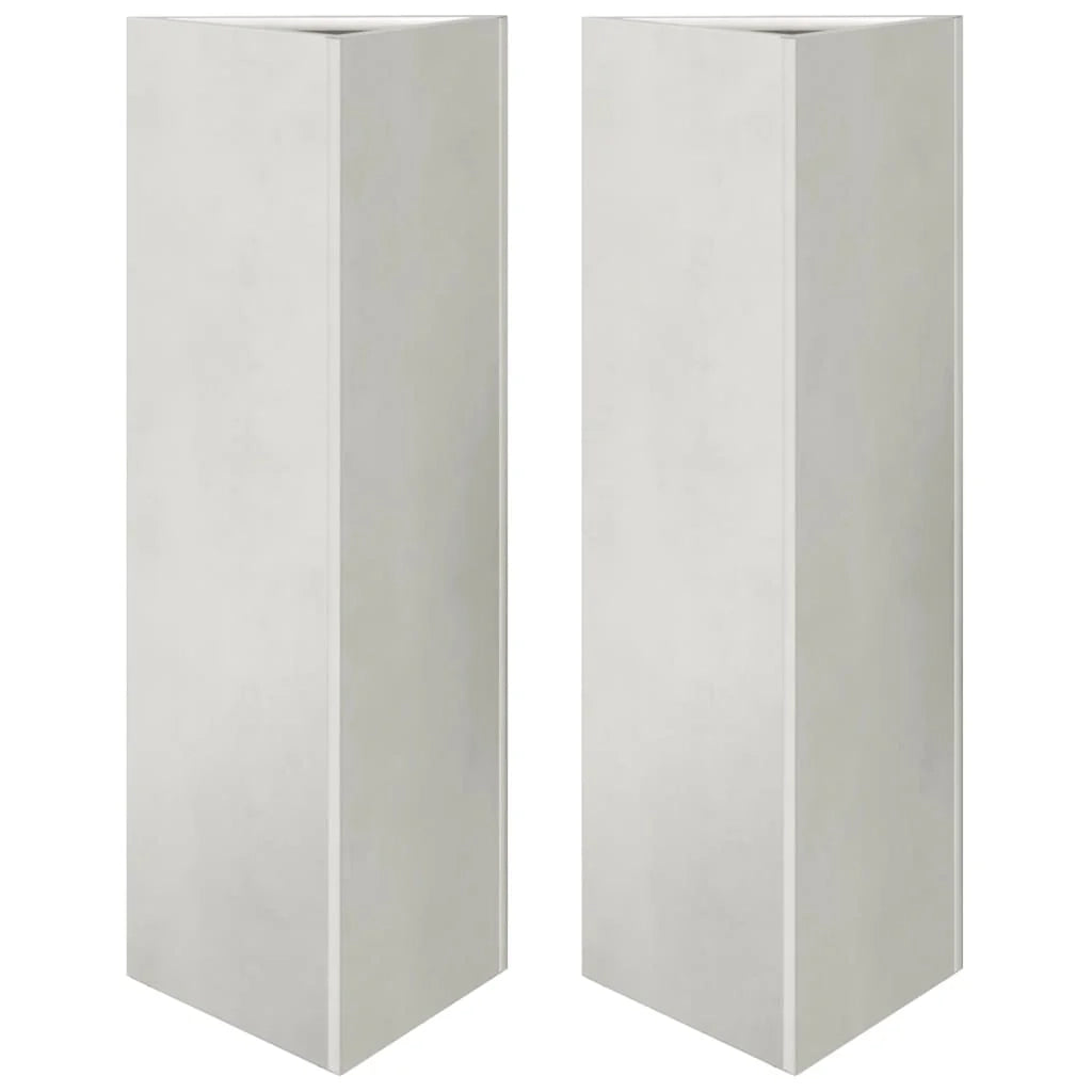 Fioriera rialzata per piante fiori giardino terrazze set da 2 triangolare 30 x 26 x 75 cm acciaio inox argento 02_0039097