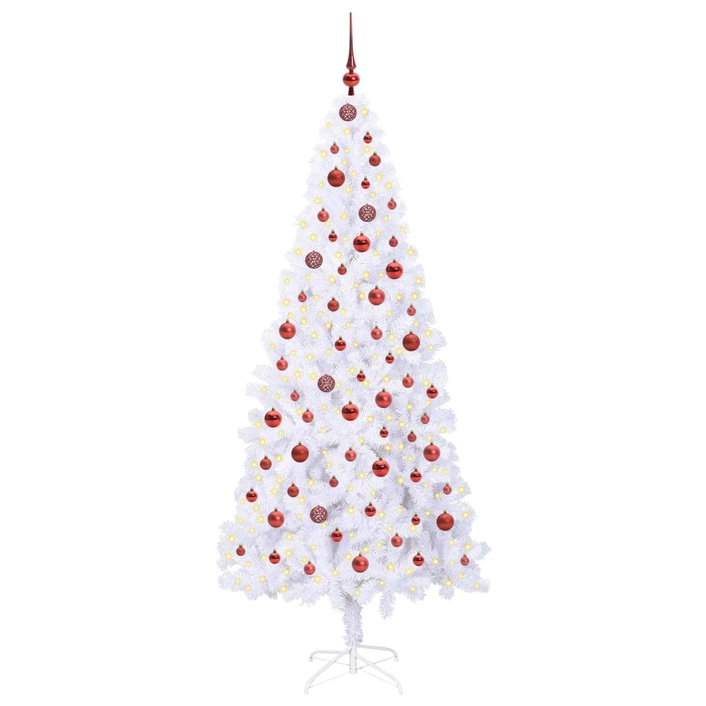 Albero di Natale | Decorazioni natalizie artificiale Bianco 210 cm PVC e Acciaio