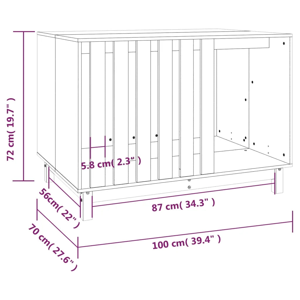 Casetta per Cani 100x70x72 cm in Legno Massello di Pino 822491