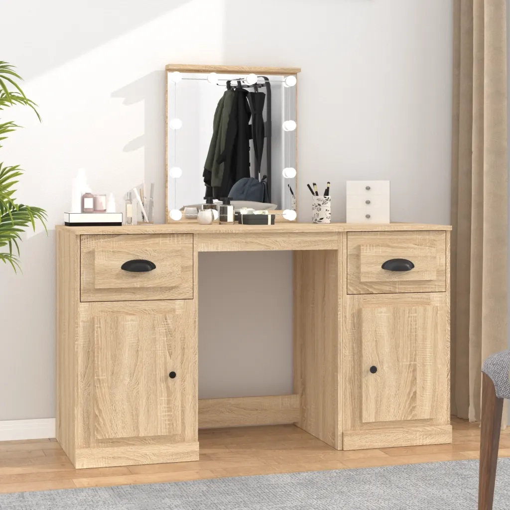 Toeletta con LED Rovere Sonoma 130x50x132,5 cm 3185346