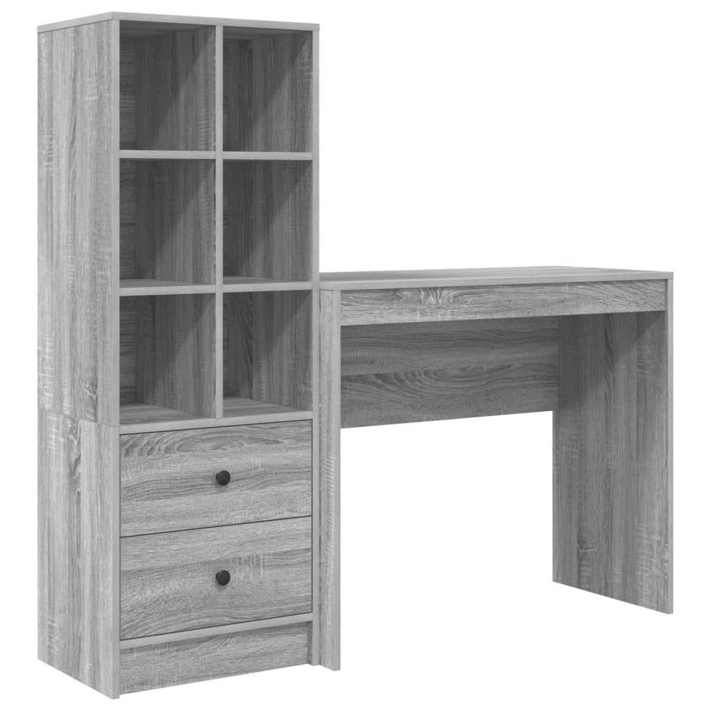 Scrivania con Storage Grigio Sonoma Legno Ingegnerizzato