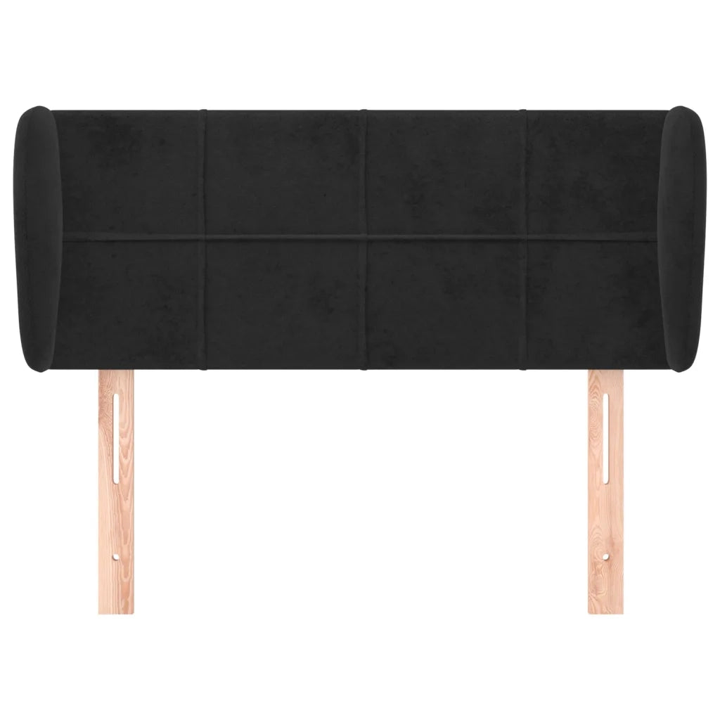 Testiera | Testata ad Orecchio Nera 83 x 23 x 78/88 cm in Velluto