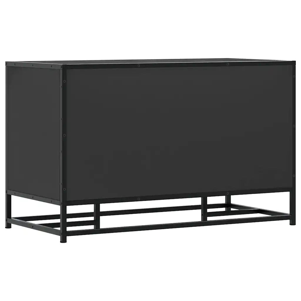 Scarpiera-Scaffale per scarpe Nera 84x40x53,5 cm in Truciolato e Metallo