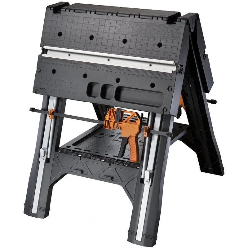 Tavolo da Lavoro Portatile WX051 Pieghevole con Morsetti 78,8x63,5 cm per Fai da Te e Officina - Worx