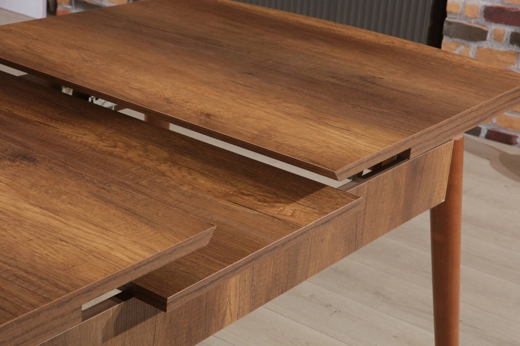 Tavolo da pranzo allungabile in legno "Barok" - 78 x 132 x 80 cm - Noce