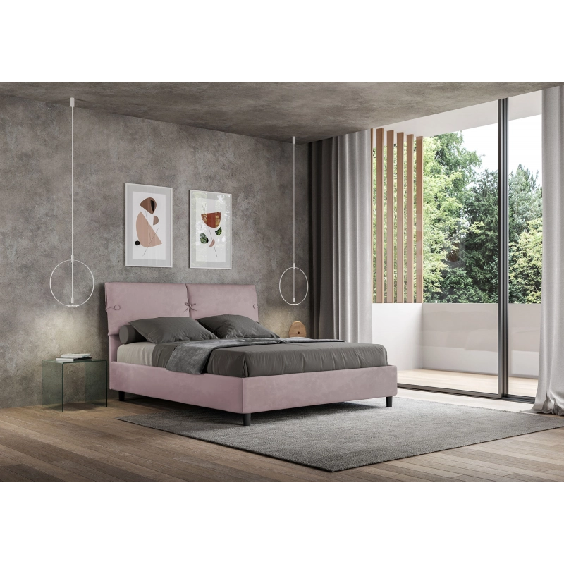 Letto imbottito Matrimoniale 160x210 cm Sleeper - Contenitore,Glicine,Microfibra