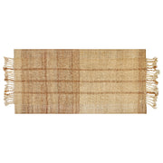 Tappeto in juta beige 80 x 150 cm tessuto a mano con frange in stile rustico per l'ingresso della camera da letto