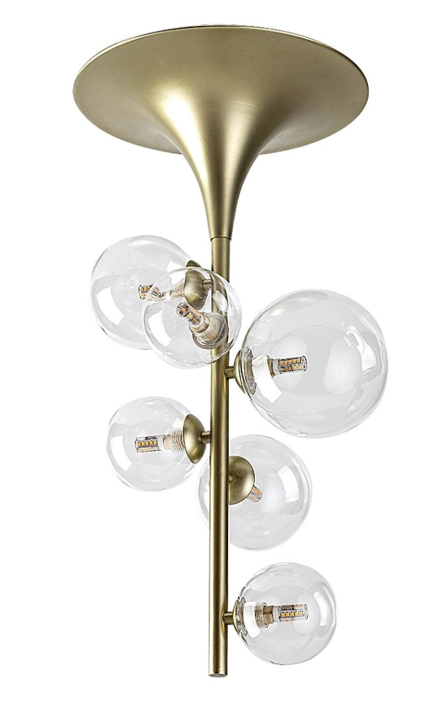 Plafoniera glamour ottone vetro 6xG9 Rabalux Aslov