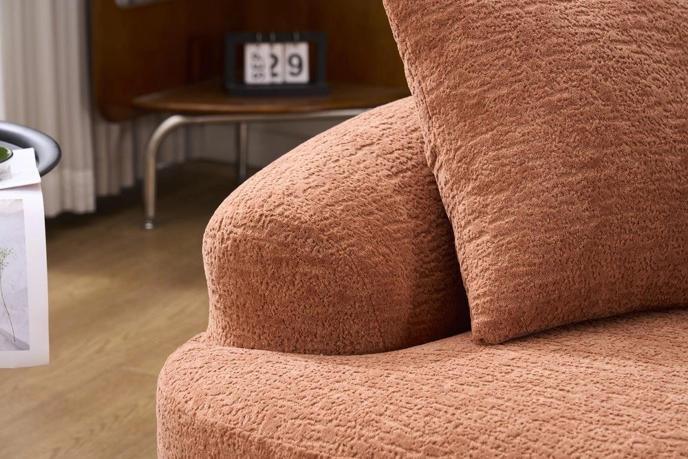 Divano 2 posti con cuscini ¨C Minimal ¨C Velluto corallo rosa
