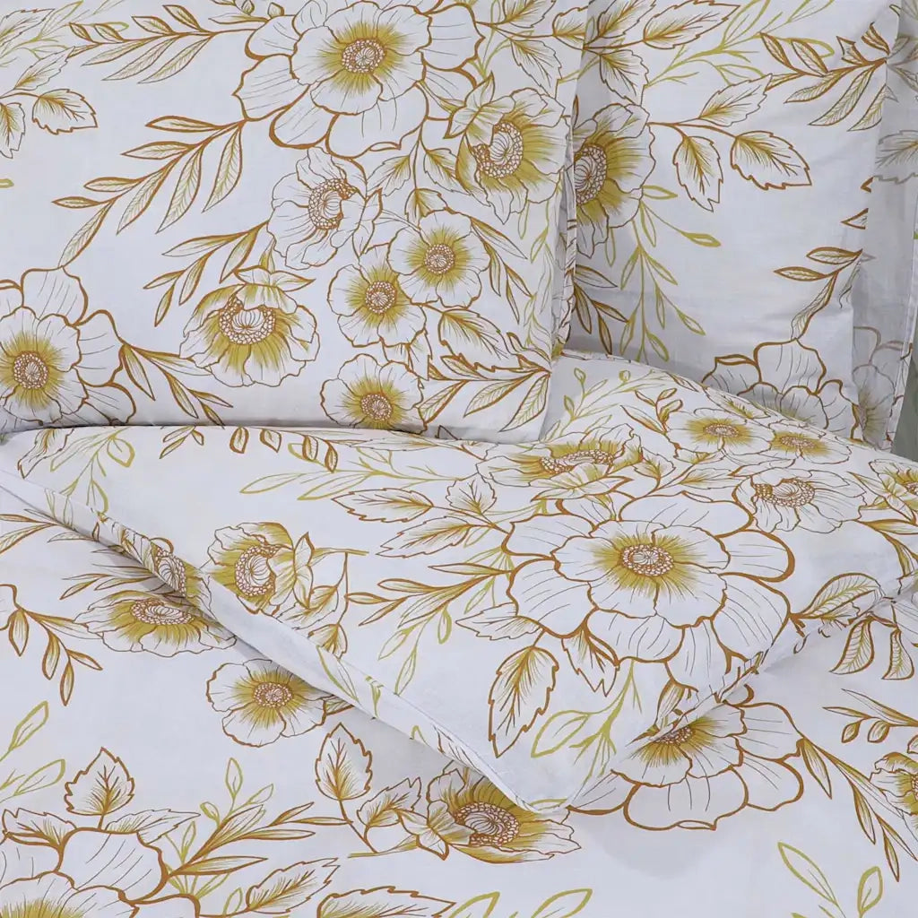 Set Copripiumino Bianco e Marrone 260x240 cm in Cotone CFW2329908