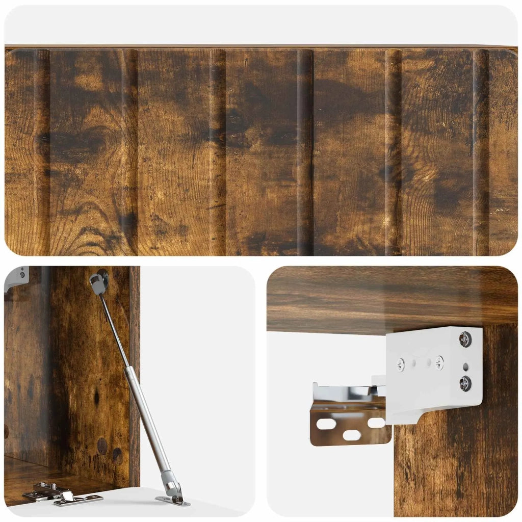 Mobile Porta TV da Muro Rovere Fumo 78,5 x 31 x 30 cm 898380
