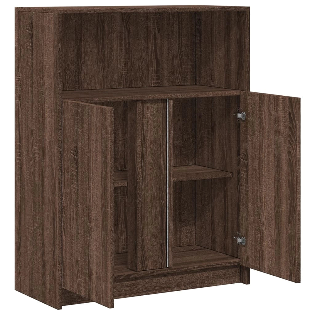 Buffet credenza cassettiera armadio mobile contenitore organizer per cucina soggiorno salotto con illuminazione a LED 77 x 34 x 100 cm legno ingegnerizzato marrone 02_0029791