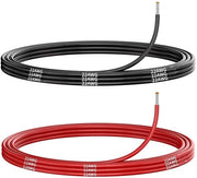 Cavo elettrico - 10 metri - materiale in rame cromato - colore nero e rosso - resistente e flessibile - 22 AWG