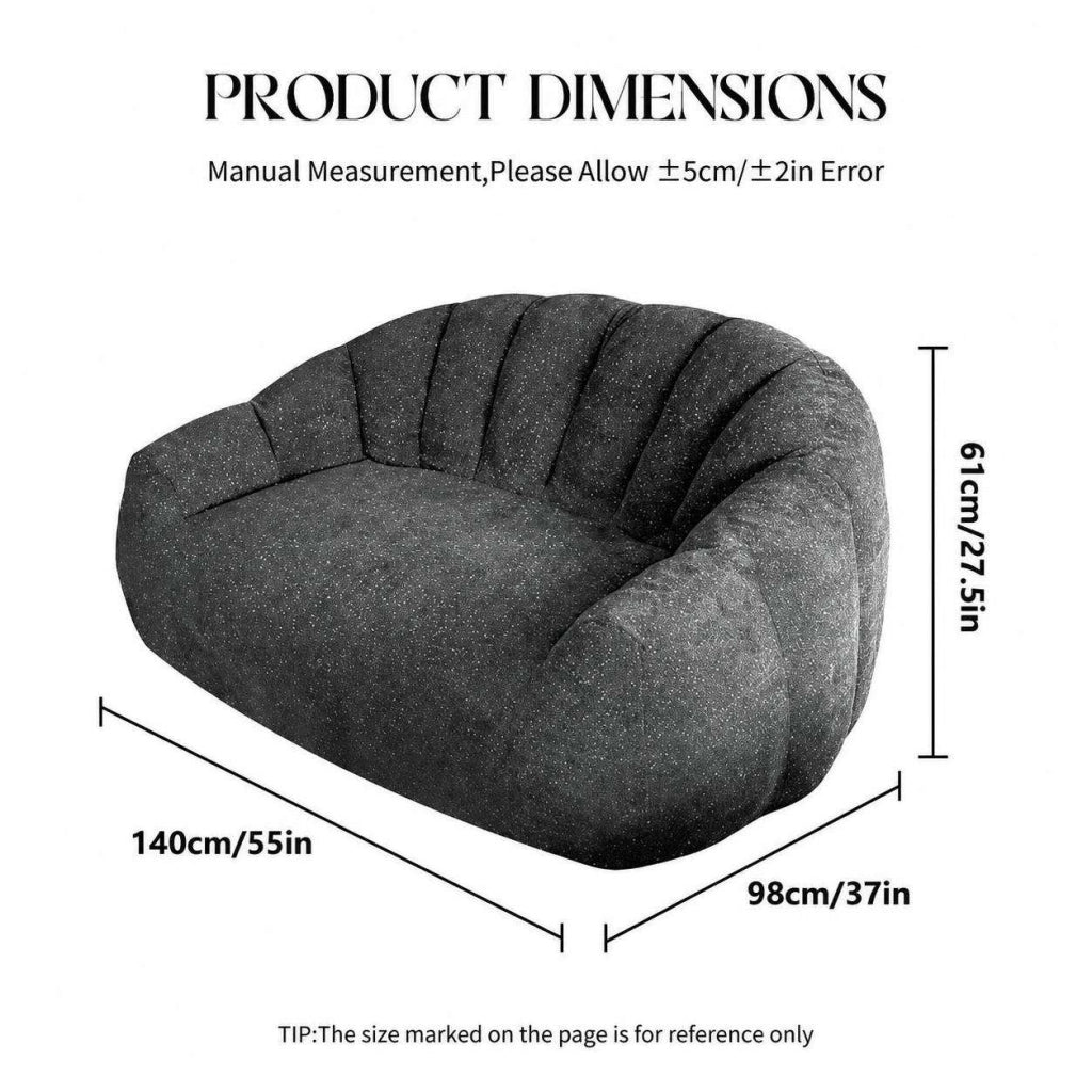 Poltrone relax, pouf, poltrone extra-large,Frevano ideali per il soggiorno e la camera da letto, grigi
