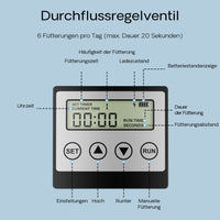 CFF-212 Mangiatoia per pesci ad energia solare, distributore automatico di mangime per laghetti, programmabile, con contenitore da 12 litri per 1-6 somministrazioni al giorno