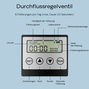CFF-212 Mangiatoia per pesci ad energia solare, distributore automatico di mangime per laghetti, programmabile, con contenitore da 12 litri per 1-6 somministrazioni al giorno