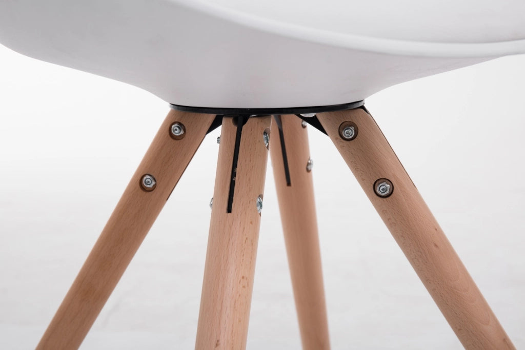 Sedia Toulouse in similpelle gambe tonde bianco,natura