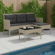 Set Divano da Giardino con cuscino 2 pcs polyrattan
