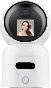 Fonino per Bambini con Camera - Monitor per Bambini - Camera Interna - 4MP - Tutto in Uno - IP Camera di Sorveglianza - Connessione WiFi - Conversazione Video - Tracciamento Automatico - Bianco