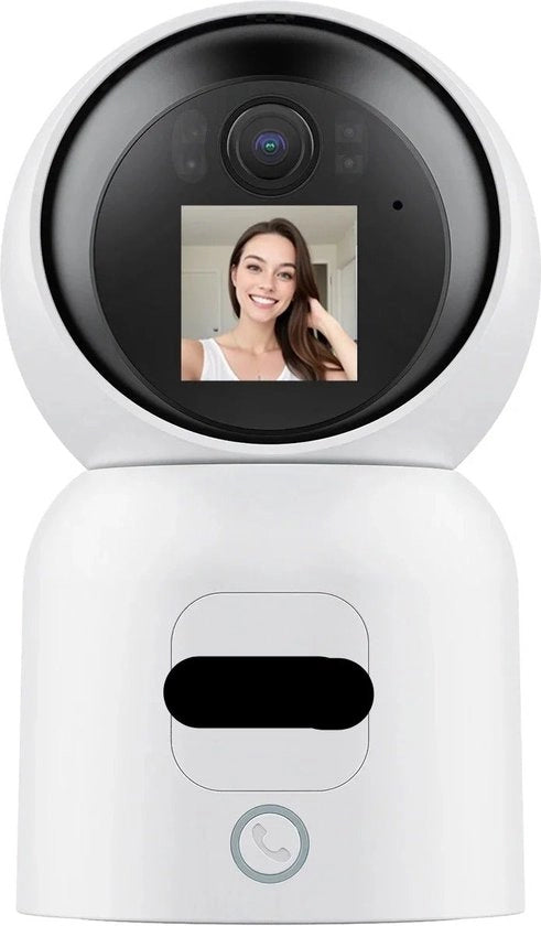 Fonino per Bambini con Camera - Monitor per Bambini - Camera Interna - 4MP - Tutto in Uno - IP Camera di Sorveglianza - Connessione WiFi - Conversazione Video - Tracciamento Automatico - Bianco