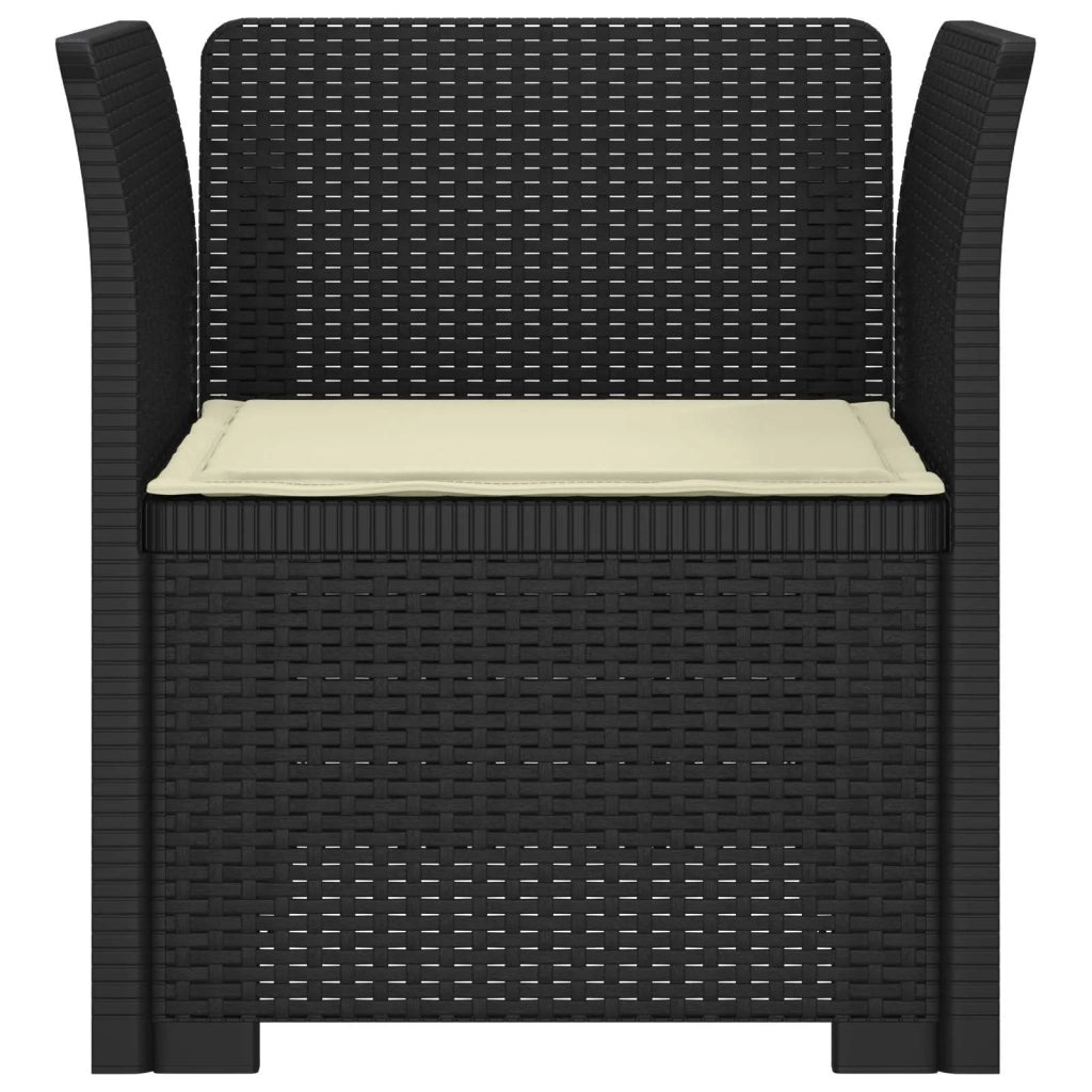 Poltrona a 1 Posto con Cuscino Aspetto Rattan PP Antracite 8011852