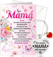 Carta di auguri per la mamma con busta - Chiave appeso per la mamma - Set di cartoline augurali - Cartoline augurali senza testo - Regalo per la festa della mamma - Disegno unico con fiori - Cartolina auguri