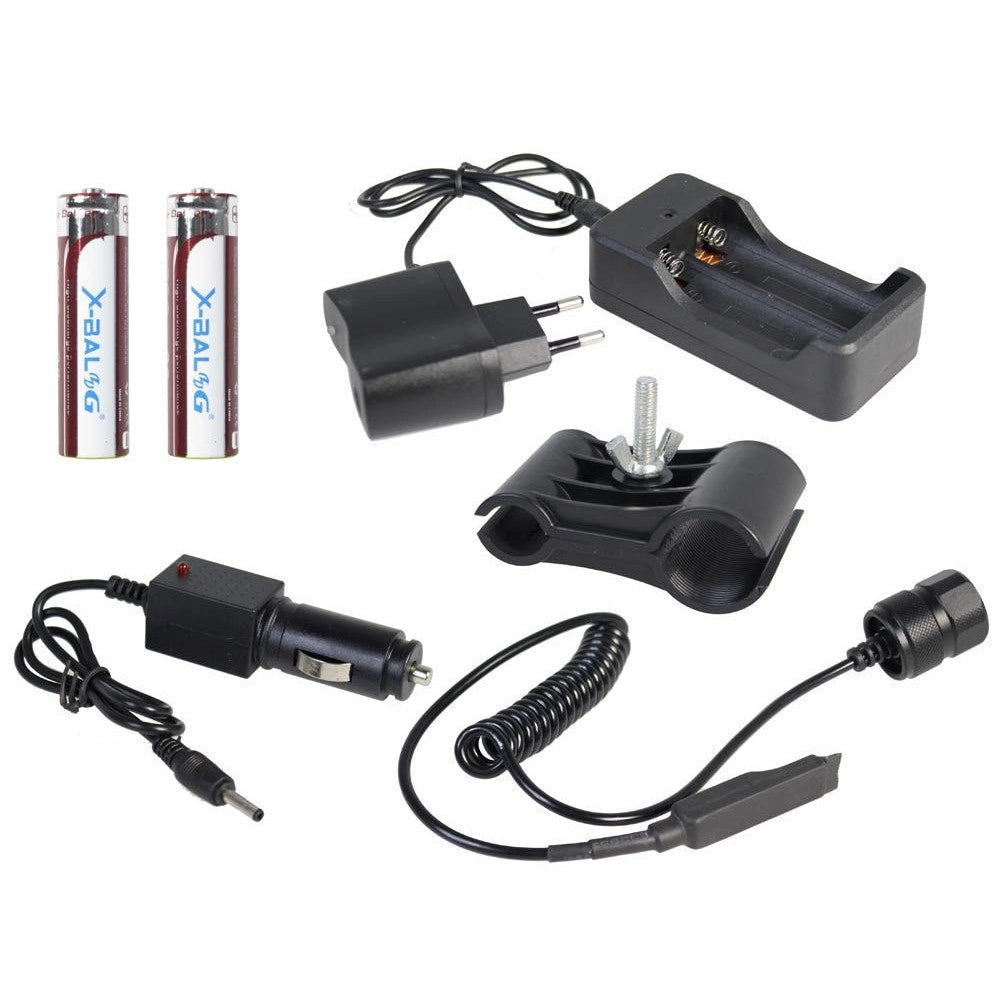 Trade Shop - Torcia 50000 Lumen Tattica/militare Per Fucile Led T6 Ricaricabile Zoom Bl-q2804 -