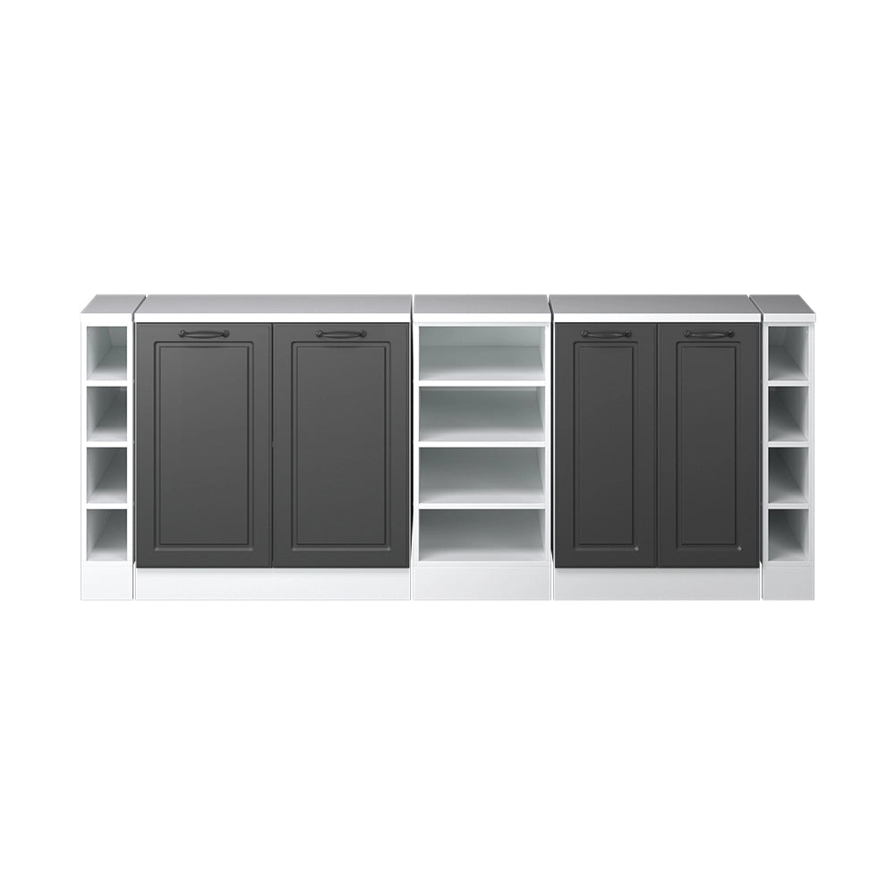 Set di mobili sottotetto Rion Antracite rustico/Bianco 210 cm Set di 5 carcasse armadio profondità 60 cm Vicco