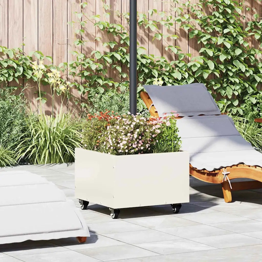 Base per ombrellone-Supporto per ombrellone Bianco 45 x 45 x 45 cm Acciaio