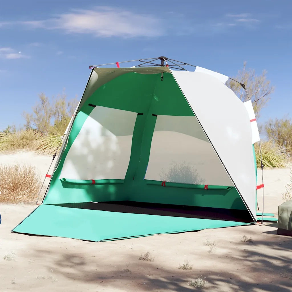 Tenda da Spiaggia 3 Persone-Tenda da campeggio Verde Rilascio Rapido Impermeabile 931838