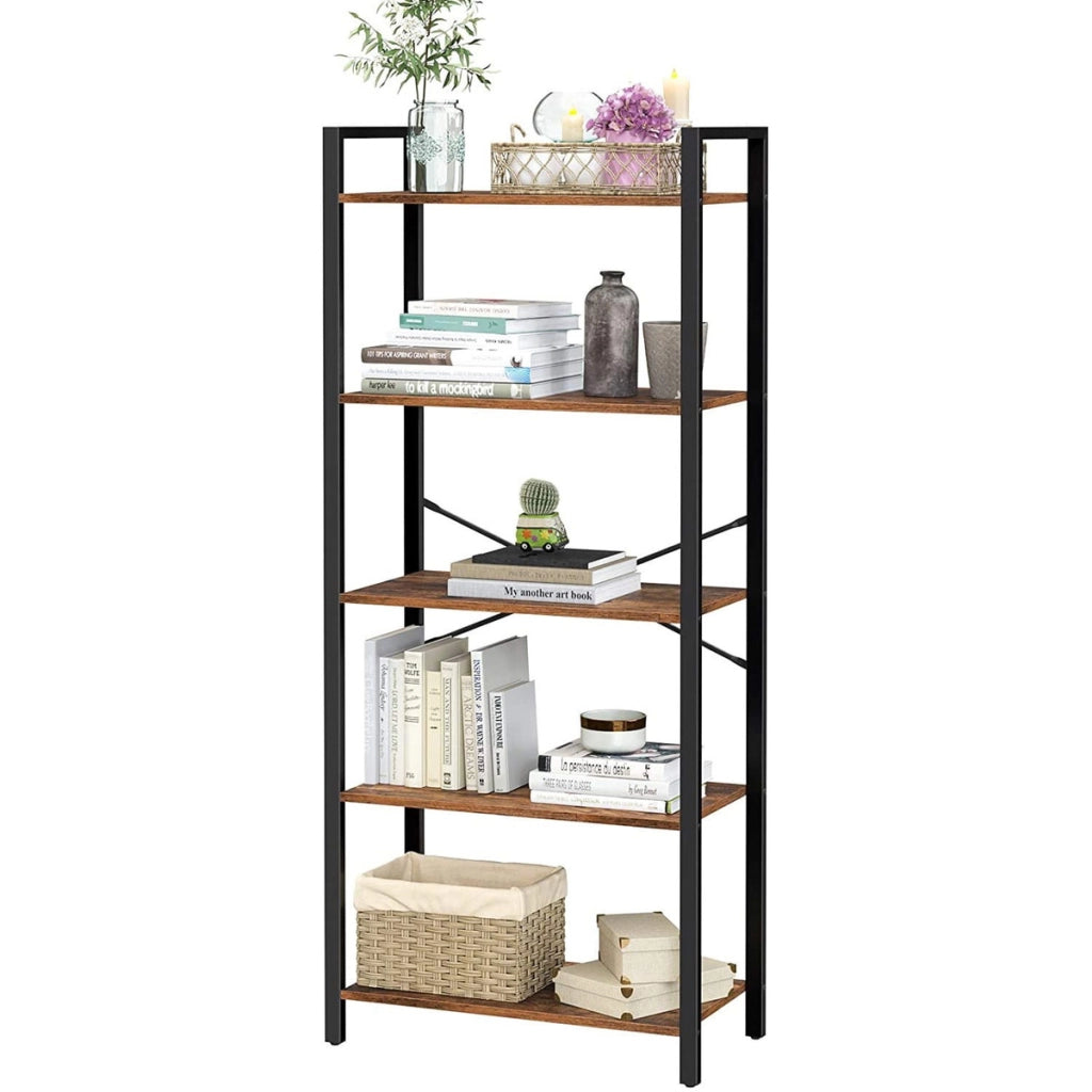 Libreria industriale a 5 ripiani in stile loft rustico LLS061B01