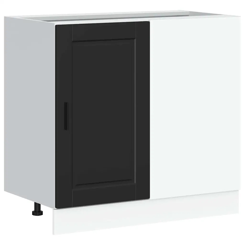 Mobiletto da cucina-Armadio da cucina "Porto" nero in legno ingegnerizzato 138626