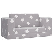 Divano letto | Sof¨¤ letto | Letto singolo Bambini a 2 Posti Grigio Chiaro con Stelle Peluche