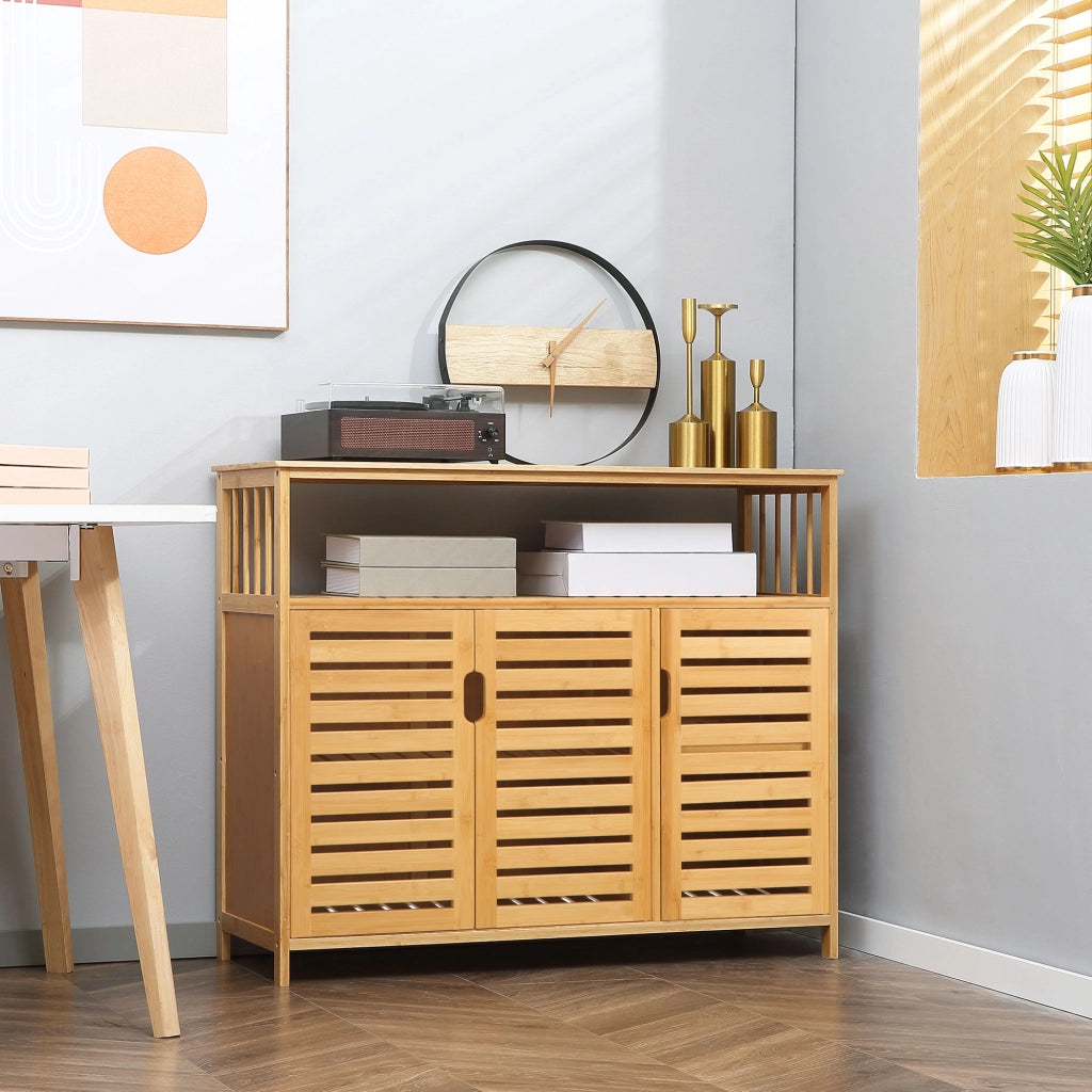Armadio a 3 ante in bamb¨´ ¨C zephmum ¨C naturale 100x35x82 cm