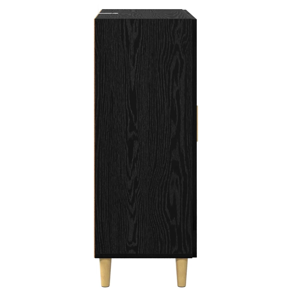 Credenza | Madia | Buffet da pranzo | Armadio da pranzo Rovere Nero 69,5 x 34 x 90 cm Legno multistrato