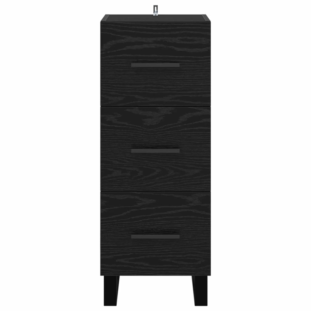 Credenza con cassetto Rovere Nero 34,5 x 34 x 90 cm 881587