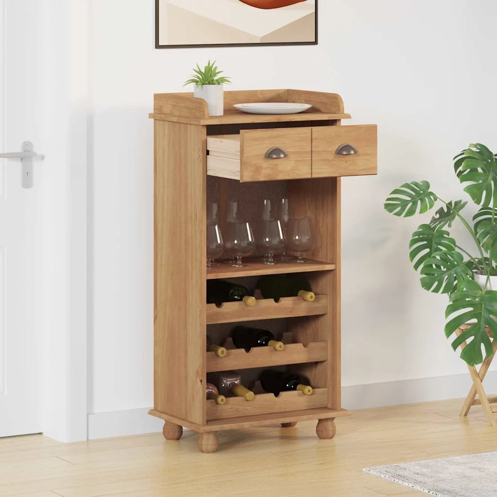 Mobile per vino ASKIM Cera di Miele 57 x 37 x 114 cm 4105442
