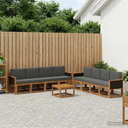 Set di divani da esterno con cuscino 7 pcs Naturale e Antracite 3385083