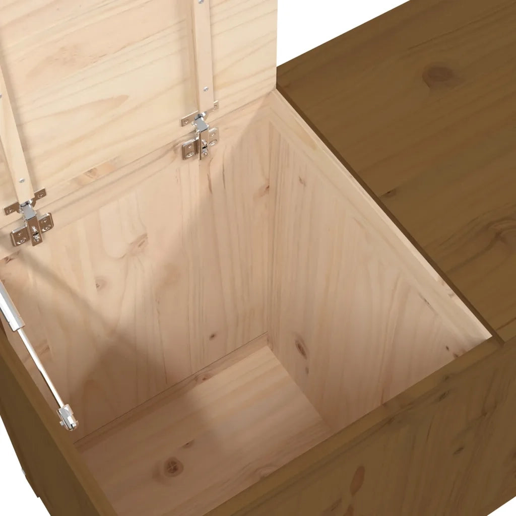 Contenitore per Bucato Ambra 88,5x44x66 cm Legno Massello Pino 823572