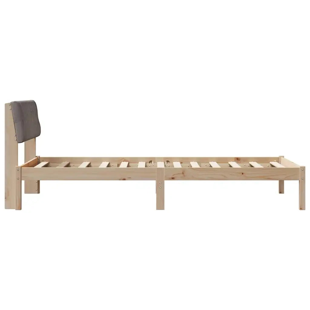 Struttura del Letto con testiera Marrone e taupe 100 x 200 cm