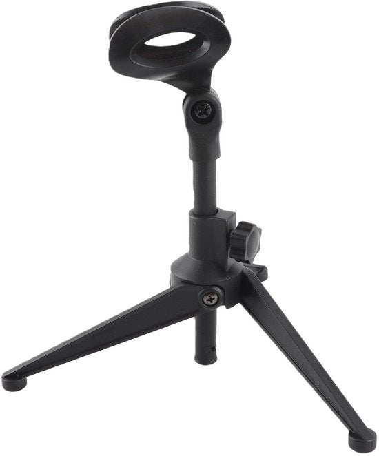 Sostegno per Microfono Regolabile - Uso da Scrivania o da Appoggio - Portatile/Ridotto - Altezza 20,5-27 cm - Plastica - Adatto per Conferenze - Supporto per Microfono