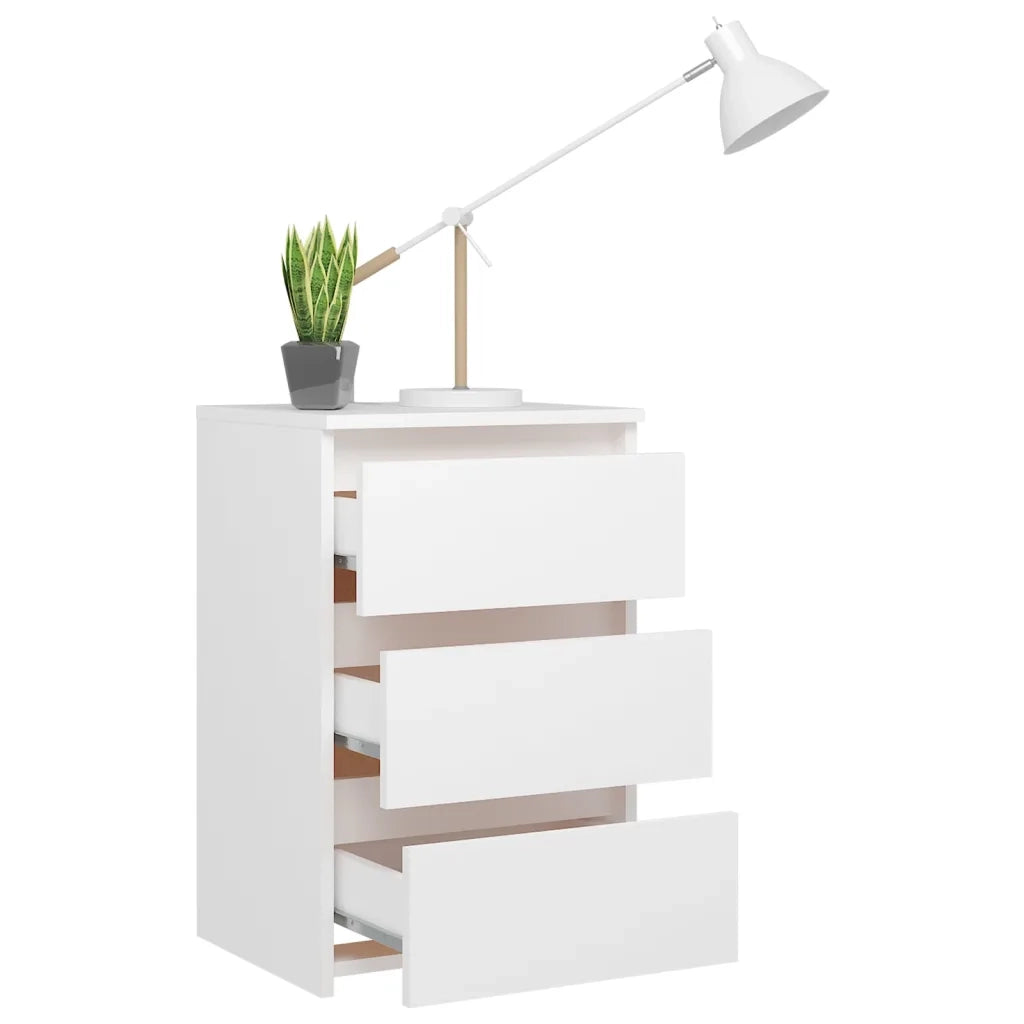 Comodino Bianco 40x35x62,5 cm in Legno Multistrato 806211