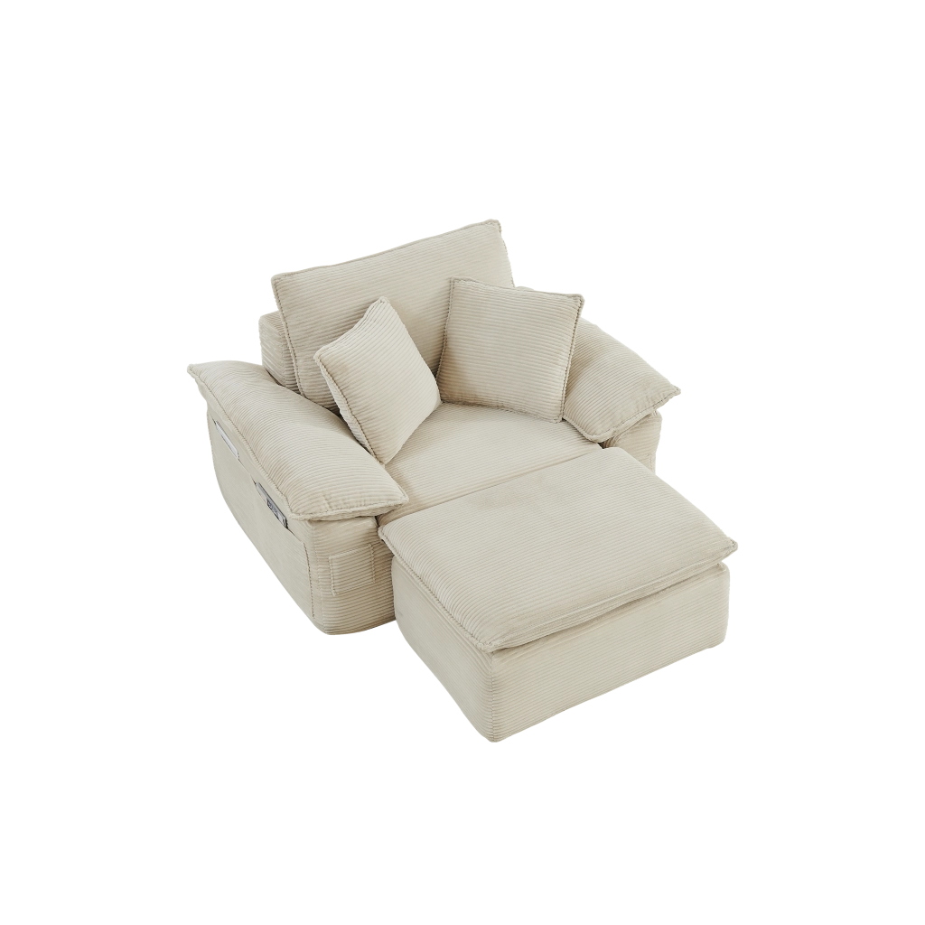 Divano Letto Modulare con Funzione Letto ¨C MINIMAL ¨C Tessuto, con Poggiapiedi e Tasche