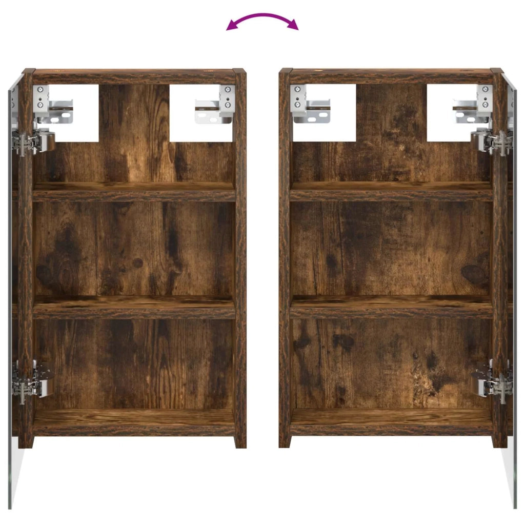 Mobiletto per specchio da bagno Rovere fumé 30 x 10,5 x 50 cm