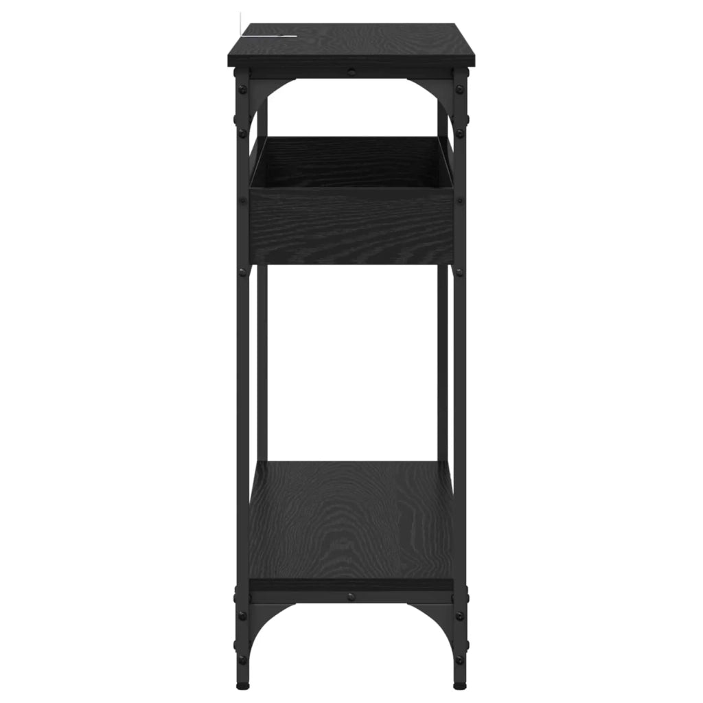 Tavolo consolle Rovere nero 100 x 29 x 75 cm Legno multistrato 883524