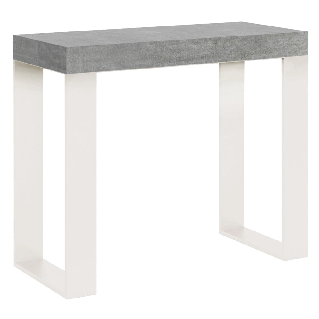 Consolle Allungabile 90-300x40x77 cm Tecno Noce telaio Bianco