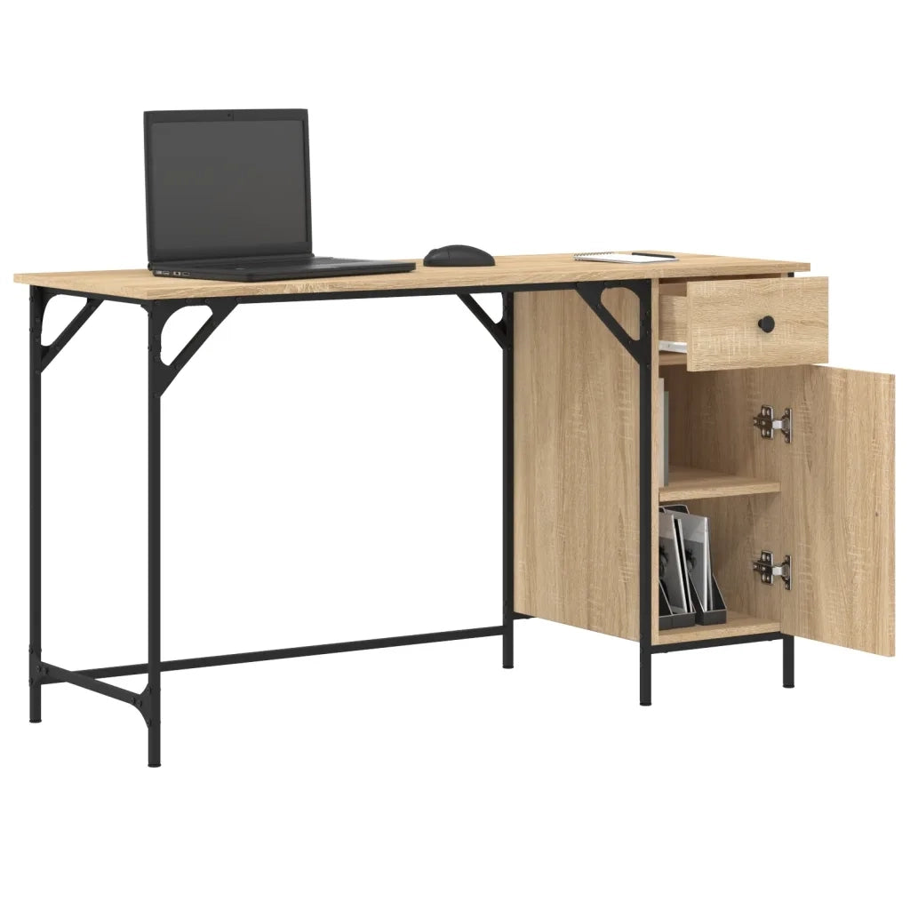 Scrivania Computer Rovere Sonoma 131x48x75 cm Legno Multistrato 836219