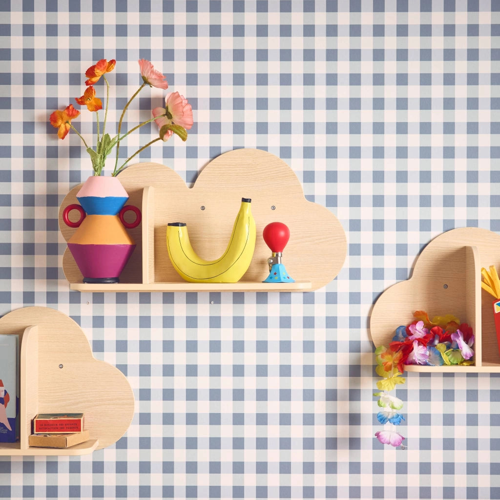Mensole da parete nuvole per la cameretta dei bambini, set di 3,